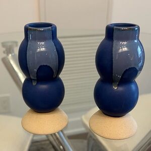 Anthropologie Stoneware Candle Holders/ Decor- New (2)